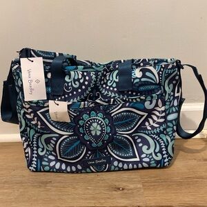 Vera Bradley Lighten Up Everything Organizer & Small Ditty Bag in a Blue Print
